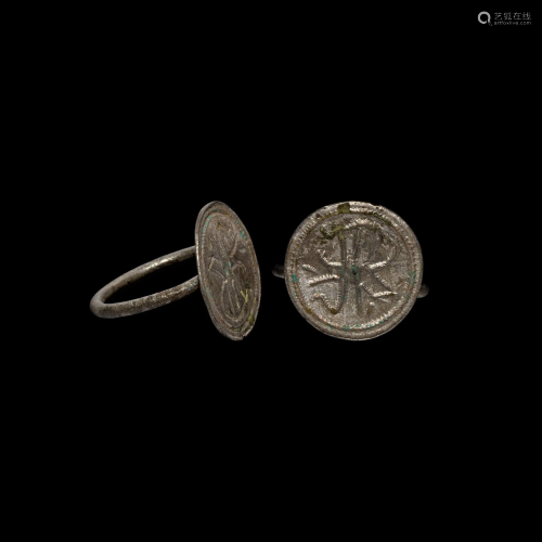 Medieval Silver Ring with JR Motif