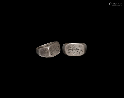 Post Medieval Silver Ring with Monogram