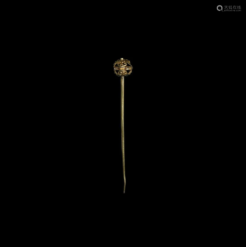 Tudor Period Gilt Silver Dress Pin