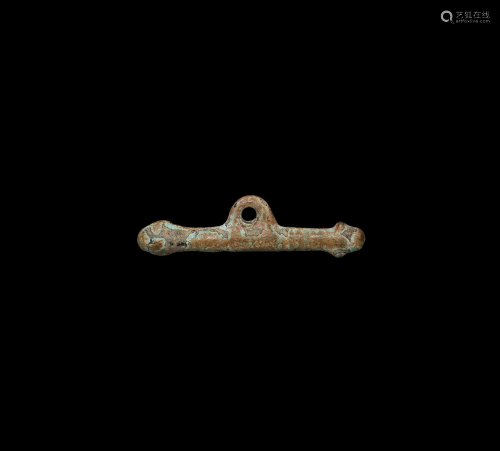 Viking Snake Head Bar Pendant