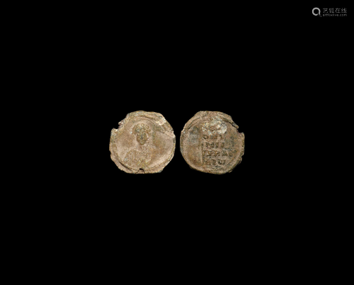 Byzantine Inscribed Seal with Bust