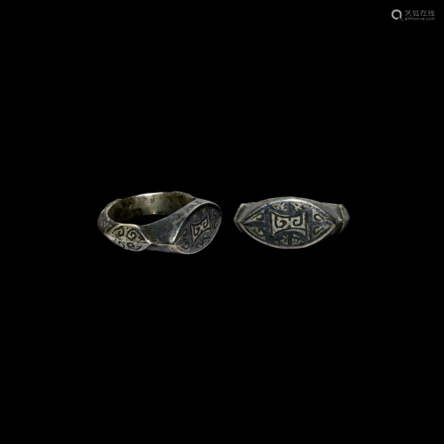 Islamic Silver Ring with Niello