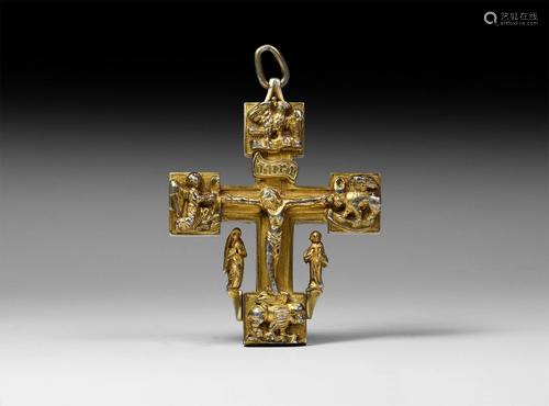 Post Medieval Gilt Silver Cross Pendant