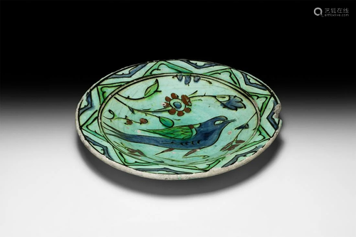 Ottoman Iznik Dish with Bird