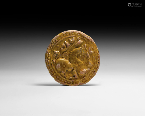 Islamic Glazed Roundel with Horse