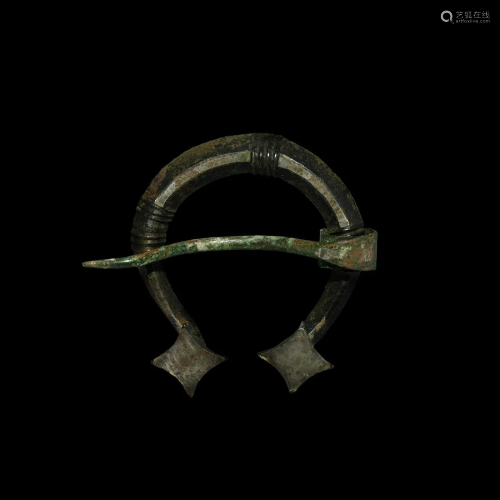 Large Viking Silvered Penannular Brooch