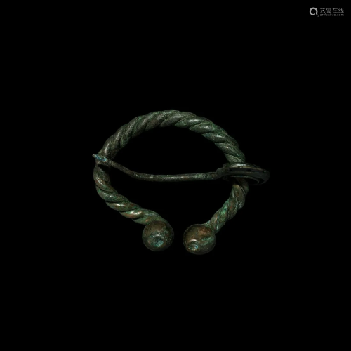 Large Viking Penannular Brooch, Zoomorphic Pin