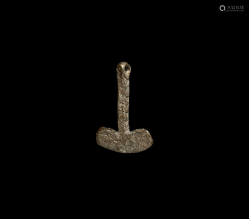 Viking Silver Stamped Hammer Pendant