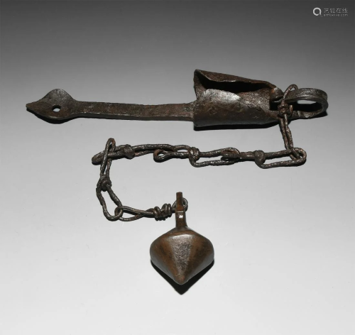 Medieval Flail Head with Chain
