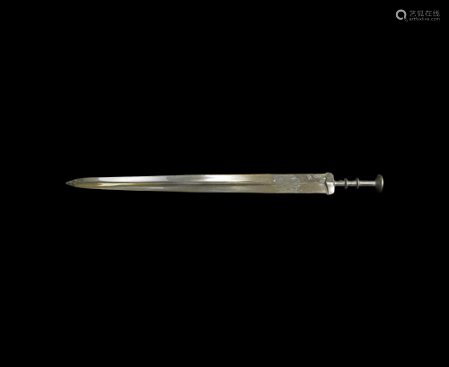 Chinese Han Tinned Bronze Sword