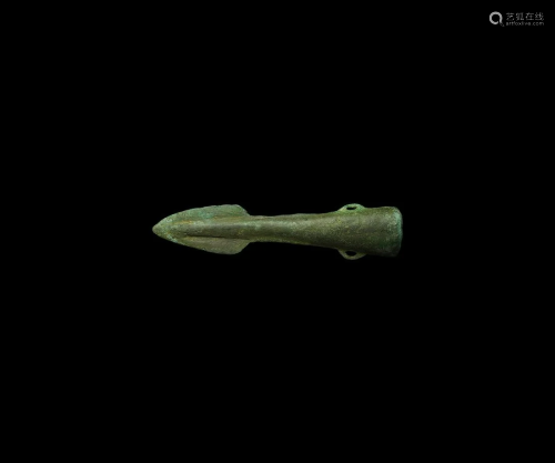 Bronze Age Looped and Socketted Arrowhead