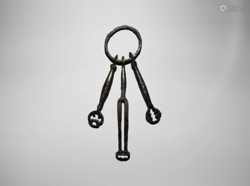 Large Viking Decorated Keys on Ring Group