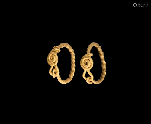 Iron Age Celtic Gold Twisted Child's Earrings