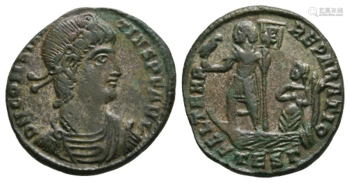 Constantius II - Emperor in Prow Bronze