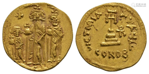 Heraclius - Emperor and Sons Gold Solidus