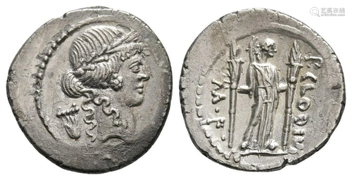 P Clodius M F - Diana Lucifera Denarius