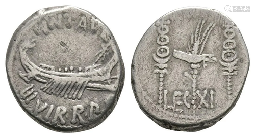 Marc Antony - Legion XI Denarius