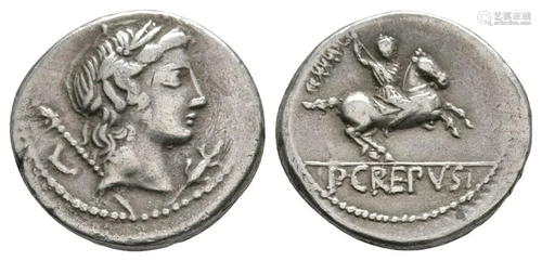 P Crepusius - Horseman Denarius