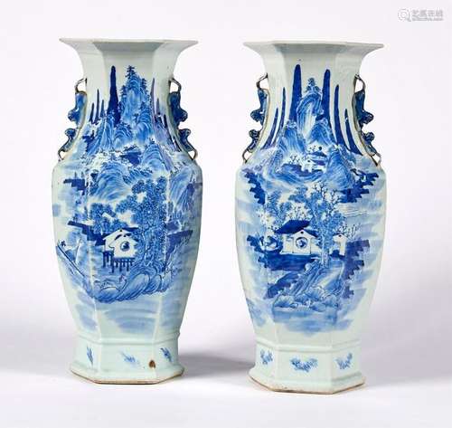 Pair of baluster shaped porcelain vases decorated …