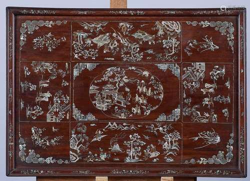 LARGE Rectangular PLATE in carved rosewood with me…