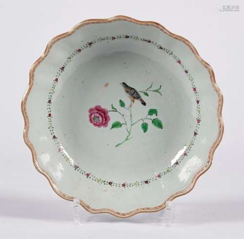 Hollow, poly lobed Indian porcelain bowl with poly…