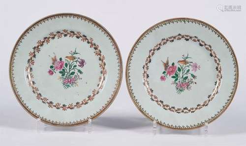 A PAIR OF CIRCULAR PLACES in Indian porcelain with…