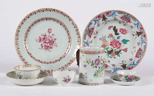 LOT in porcelain of the Cie des Indes with polychr…