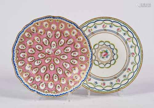 TWO PLACES in polychrome porcelain and gold of an …