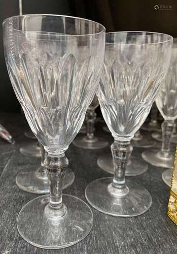 BACCARAT: Serving part of cut crystal glasses with…