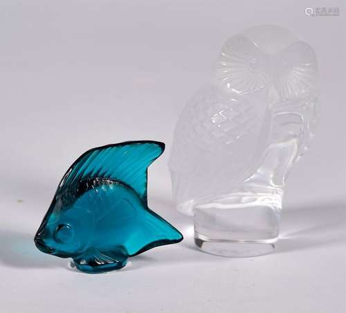 LALIQUE: SET OF TWO Moulded pressed glass SUBJECTS…