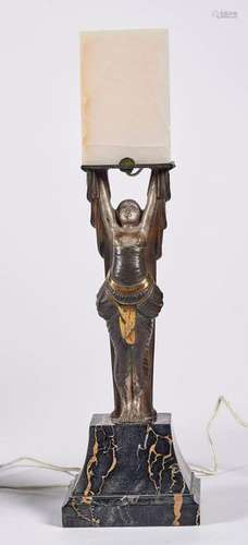 Alexandre KELETY (1879 1940) : LAMP in bronze with…