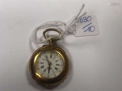 18K (750 thousandths) yellow gold pocket watch. Wh…