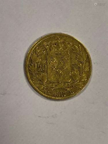 PIECE of 20 gold francs, Louis XVIII, King of the …