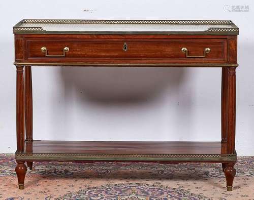 Louis XVI style mahogany and mahogany veneer CONSO…