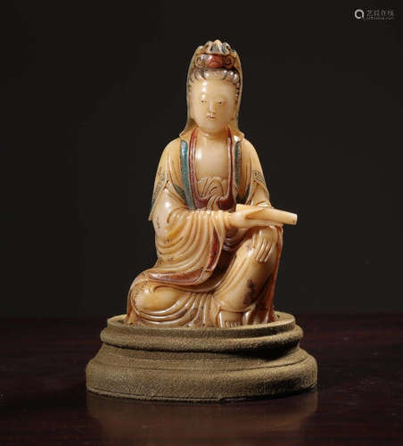 CHINESE SOAPSTONE BUDDHA ORNAMENT