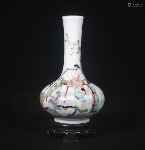 KANGXI MARK, CHINESE FAMILLE ROSE VASE