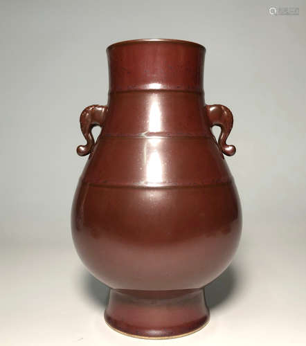 CHINESE TEA-DUST GLAZED VASE