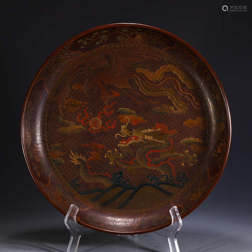 CHINESE CARVED WOOD PLATE