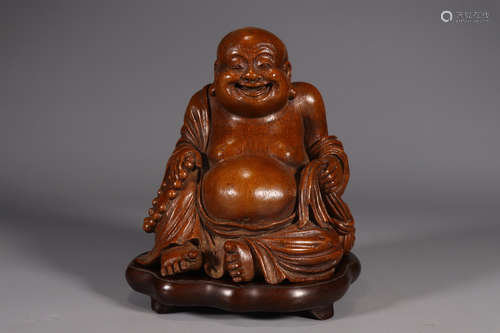 CHINESE CARVED BAMBOO BUDDHA