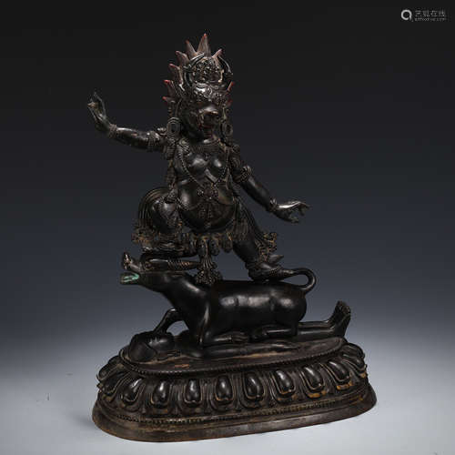 CHINESE DARK BRONZE BUDDHA