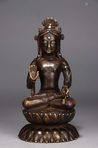 CHINESE GILT BRONZE BUDDHA