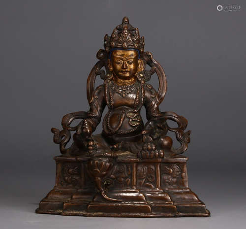 CHINESE GILT BRONZE BUDDHA