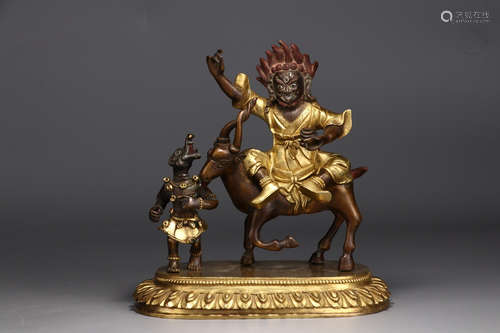 CHINESE GILT BRONZE BUDDHA