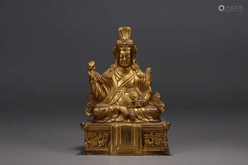 CHINESE GILT BRONZE BUDDHA