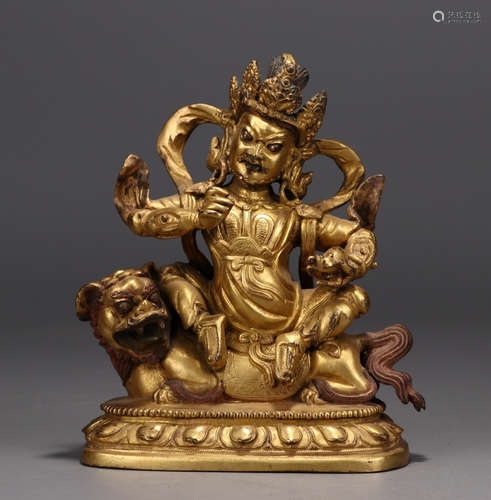 CHINESE GILT BRONZE BUDDHA