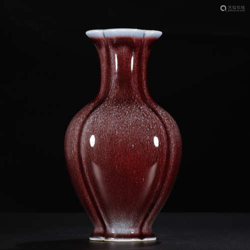 QIANLONG MARK, CHINESE FLAMMED GLAZED VASE