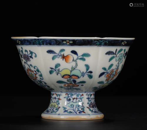 QIANLONG MARK, CHINESE DOUCAI BOWL