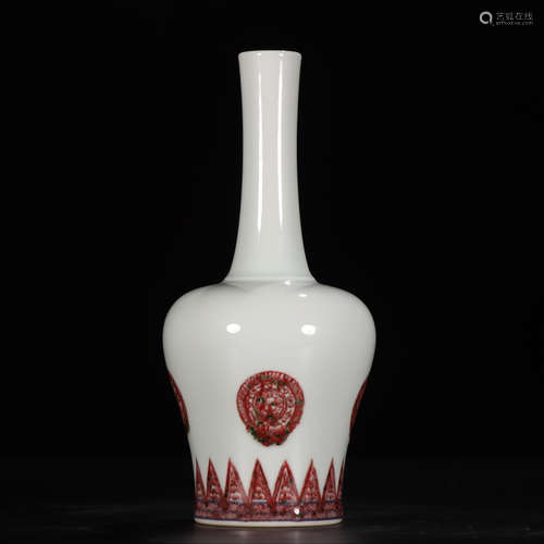 KANGXI MARK, CHINESE RED GLAZED VASE