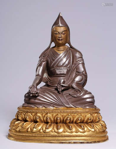 CHINESE GILT BRONZE BUDDHA