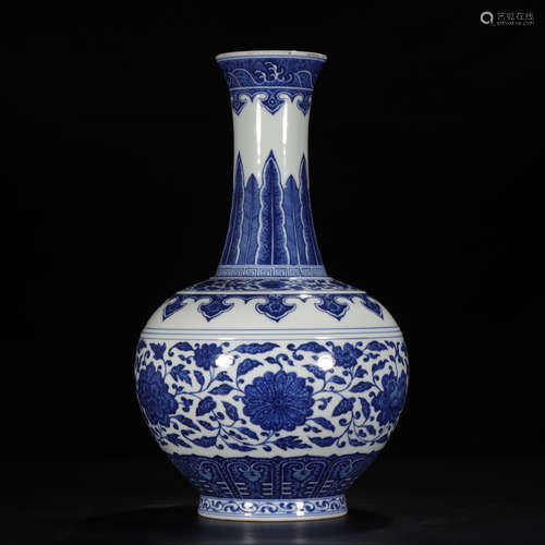 GUANGXU MARK, CHINESE BLUE & WHITE VASE